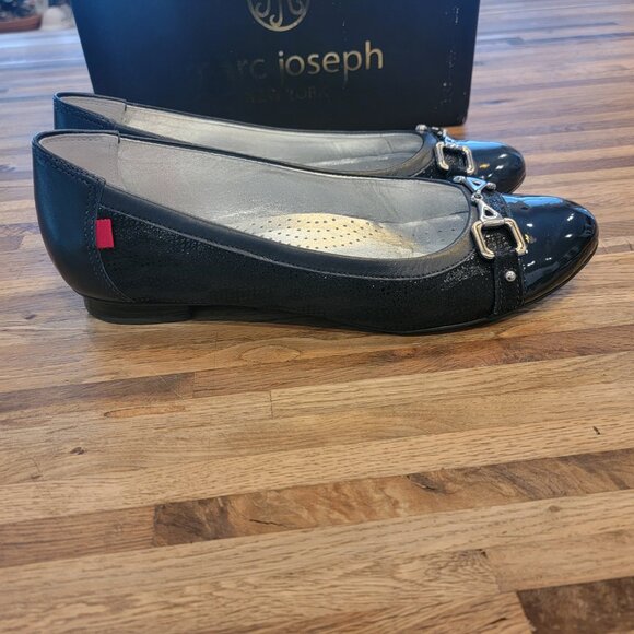 IOB Marc Joseph Park Ave Flat in Navy Glaze Leather - Picture 5 of 14